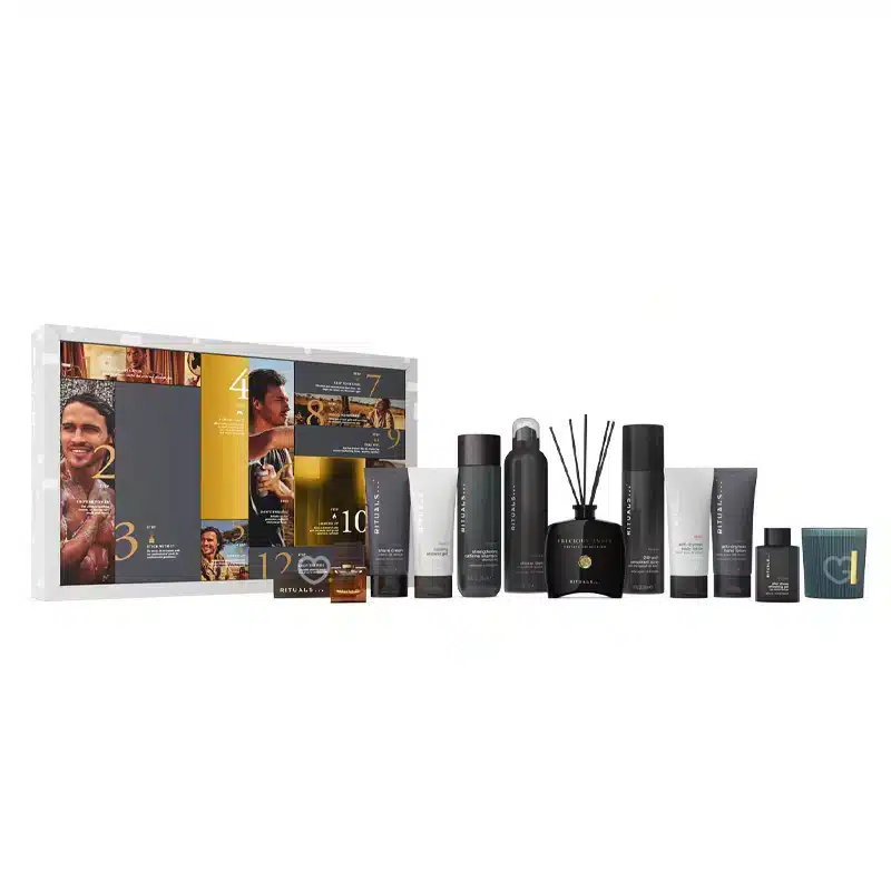 Rituals Männer Adventskalender 2024 Beauty mit Pflegeprodukten für Männer wie zum Beispiel Duschgel, Seifen, Cremes und auch Raumduft