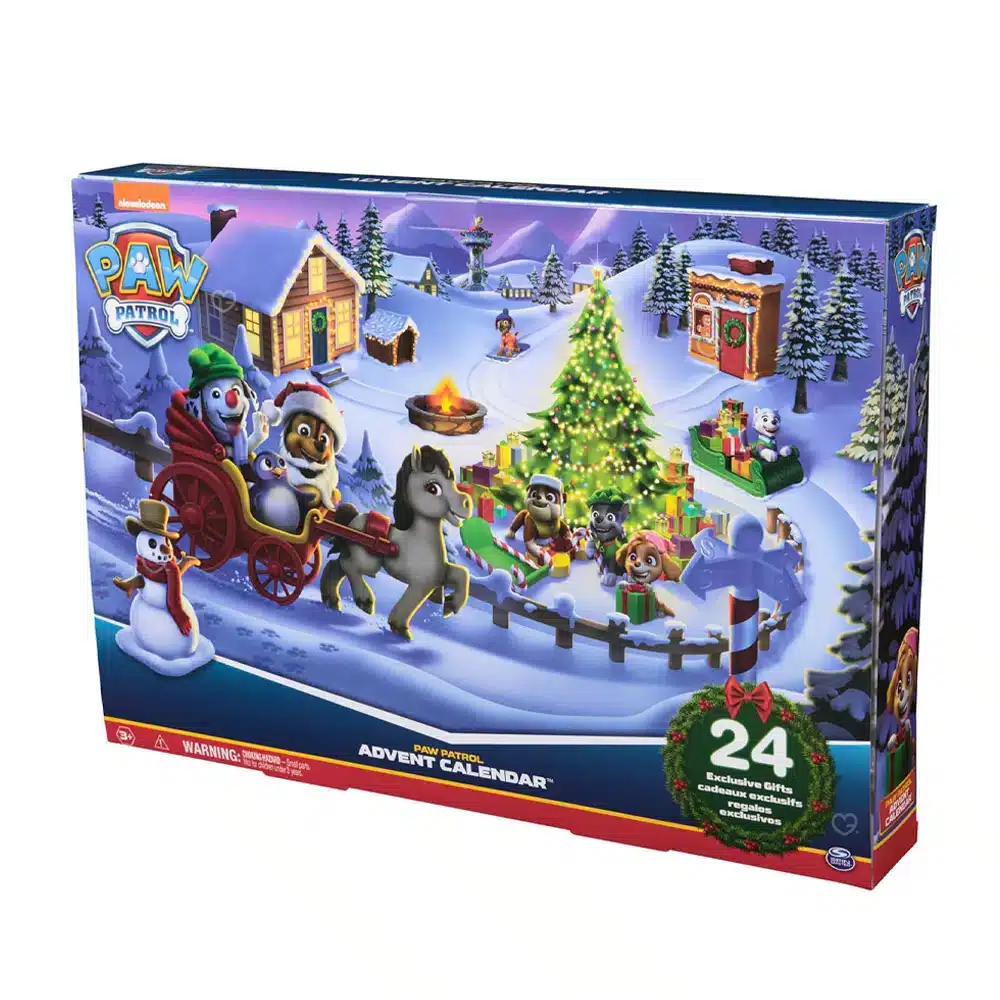 paw patrol adventskalender 2024 toy mit Chase, Markus, Stella, und anderen in Weihnachtsdeko