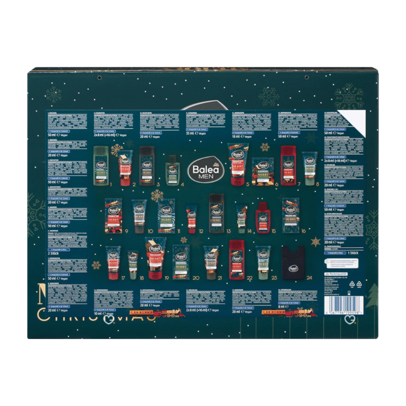 Balea Men Adventskalender 2025 beauty mit Duschgel, Shampoo, Rasiergel, Creme für Männer