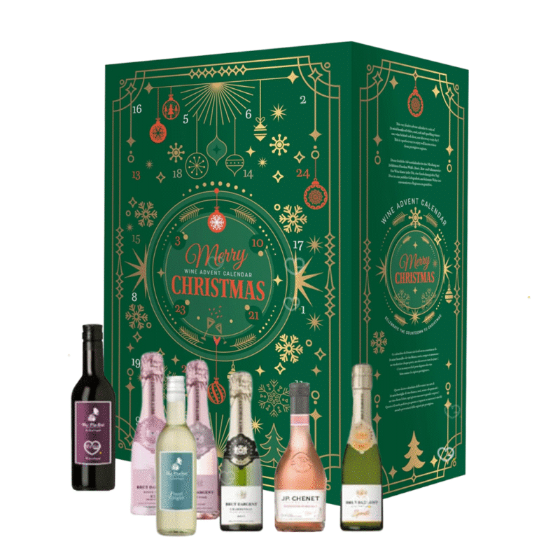 Selektion Wein Adventskalender 2025 Alcool mit Rotweinen Rosé Weissweinen Prosecco und Schaumweinen