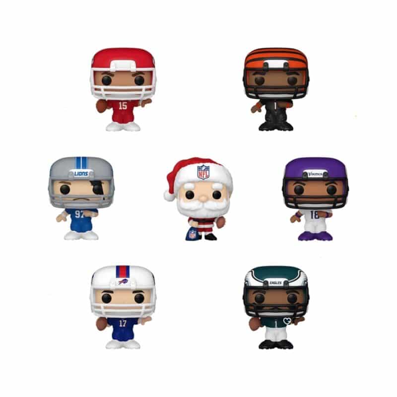Funko Pop NFL Adventskalender 2026 Übersicht der Figuren mit NFL Santa