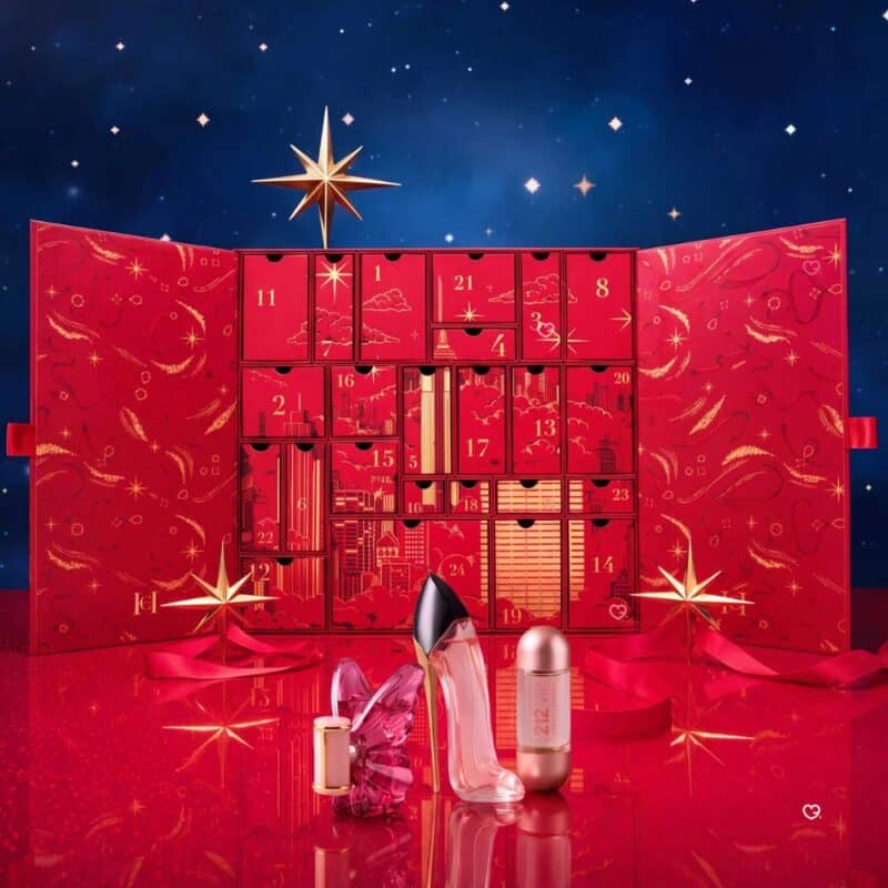 Carolina Herrera Adventskalender, Parfum-Miniaturen Good Girl und Bad Boy im Reiseformat