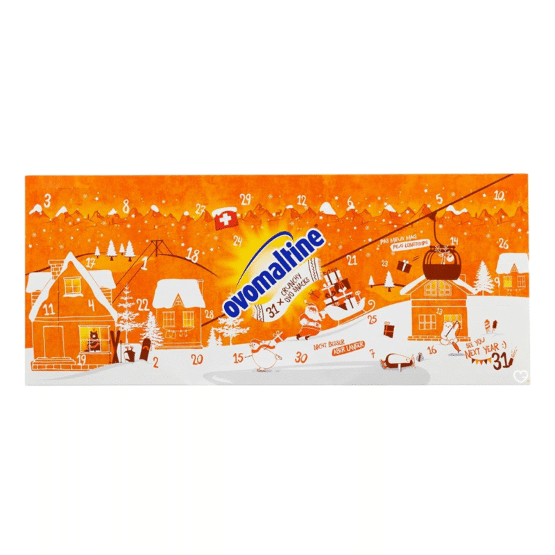 Ovomaltine Adventskalender 2025 Chocolate mit 31 Überraschungen voller knusprig Schokoladiger Leckereien