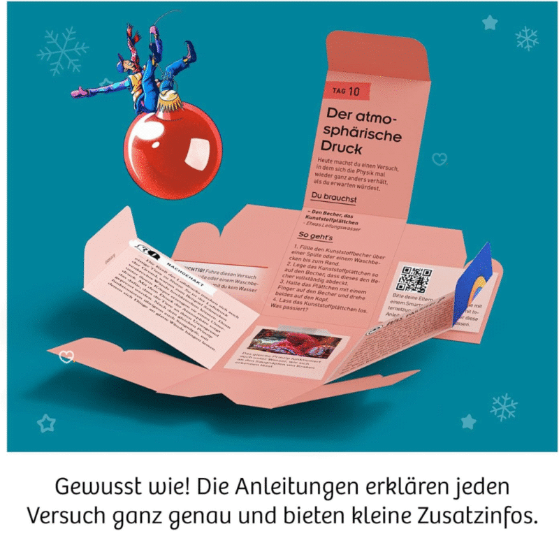 Experimentierkasten Adventskalender 2025 Toy mit 24 tollen Experimenten für Kinder ab 7 Jahren