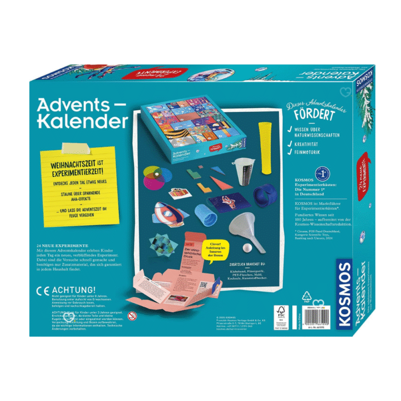 Experimentierkasten Adventskalender 2025 Toy mit 24 tollen Experimenten für Kinder ab 7 Jahren