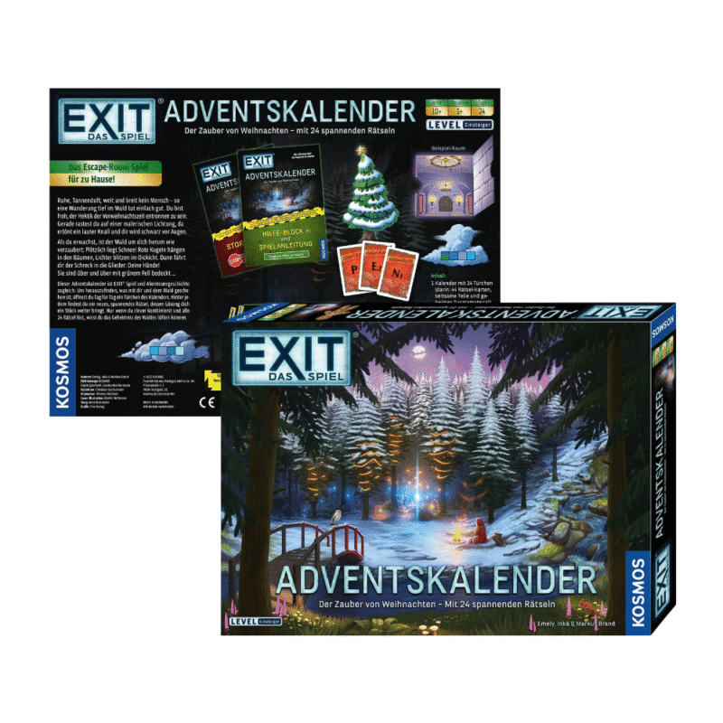 Exit Adventskalender 2025 von Kosmos mit 24 Rätseln, Story und Escape-Game-Elementen für Familien in der Adventszeit.