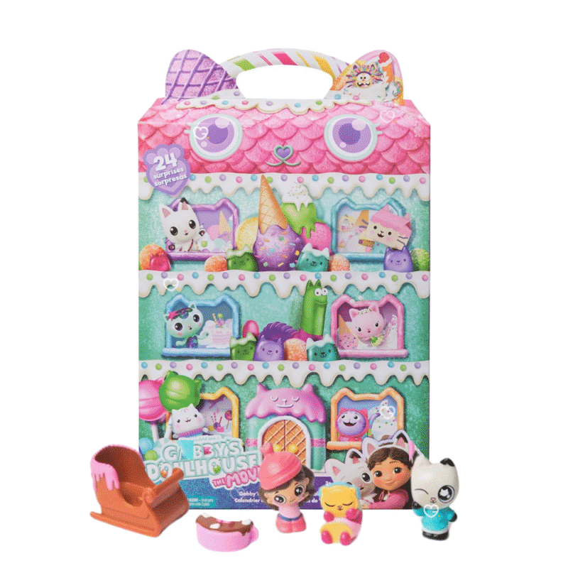 Gabbys Dollhouse Adventskalender 2025 mit 24 Figuren und Accessoires rund um Gabby die Katze, ihre Freunde und das Thema Weihnachten – das ideale Geschenk für Kinder und kleine Mädchen