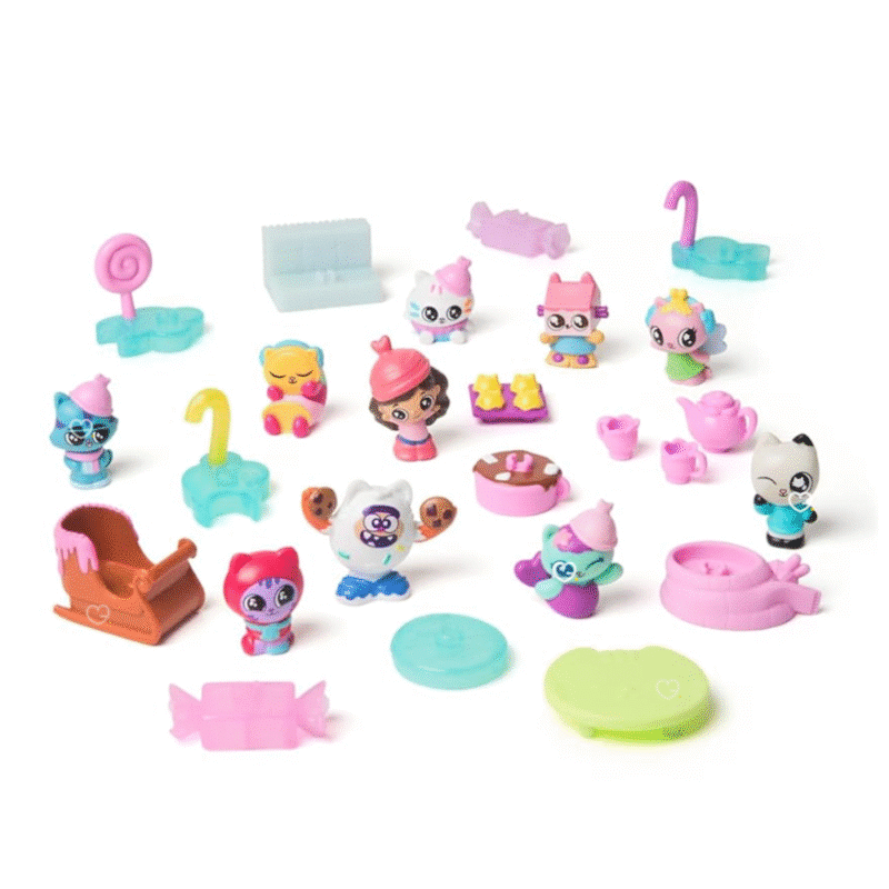 Gabbys Dollhouse Adventskalender 2025 mit 24 Figuren und Accessoires rund um Gabby die Katze, ihre Freunde und das Thema Weihnachten – das ideale Geschenk für Kinder und kleine Mädchen