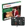 Geöffnete Stofftasche des Bosch Adventskalender 2026 mit sortierten Werkzeugen