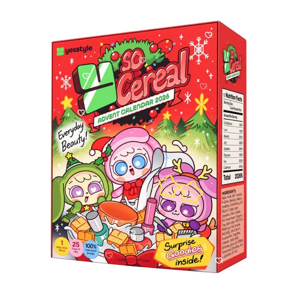 YesStyle Adventskalender 2026 „Y So Cereal“, geschlossene Müslischachtel mit 25 Türchen