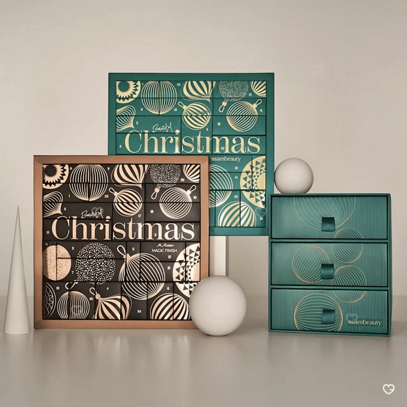 Asam Beauty Prestige Adventskalender 2025 mit 24 Originalgrößen aus Pflege und Make-up in luxuriöser festlicher Box.