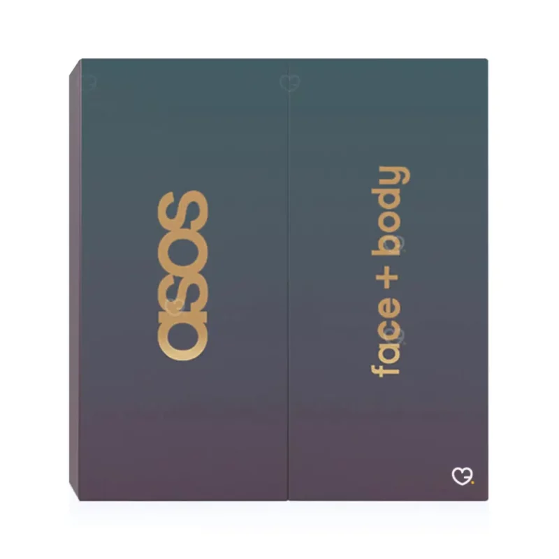 Asos Adventskalender 2025 mit 25 Beauty-Highlights für Gesicht, Körper, Haare und Make-up in festlicher Box.