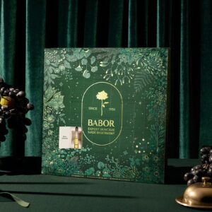 Babor Adventskalender 2025 mit 24 luxuriösen Ampullen für Feuchtigkeit, Regeneration, Glow und Lifting in festlicher Box.