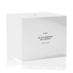 Byredo Adventskalender 2025 in festlicher Box mit 24 Luxusminiaturen aus Parfum, Kerzen, Handcreme und Accessoires.