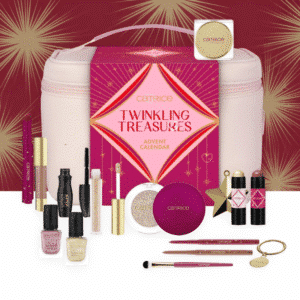 Catrice Adventskalender 2025 Twinkling Treasures mit 24 limitierten Make-up-Produkten und festlicher Geschenkbox.