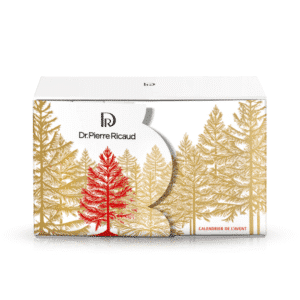 Dr Pierre Ricaud Adventskalender 2025 mit 24 luxuriösen Pflege- und Make-up-Minis in festlicher rot-goldener Box.