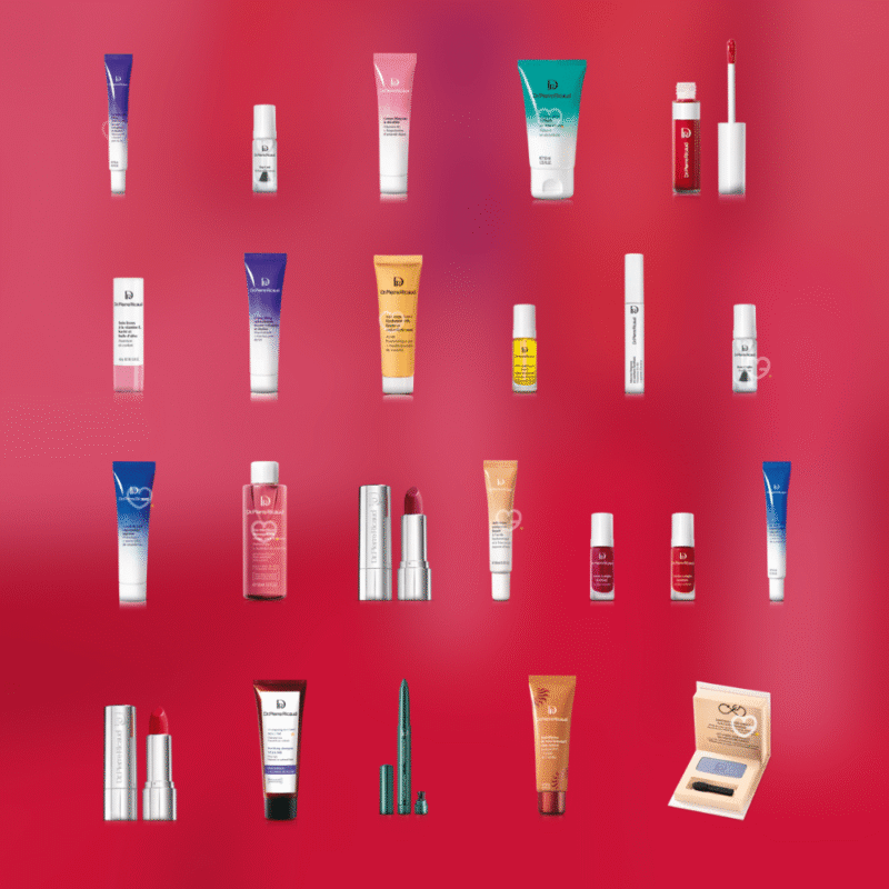 Dr Pierre Ricaud Adventskalender 2025 mit 24 luxuriösen Pflege- und Make-up-Minis in festlicher rot-goldener Box.