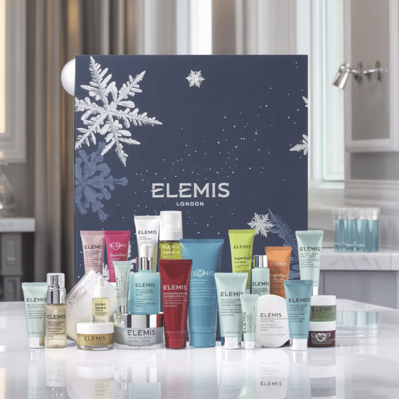 Elemis Adventskalender 2025 mit 25 luxuriösen Hautpflege-Highlights, inkl. Pro-Collagen Marine Cream in Originalgröße.