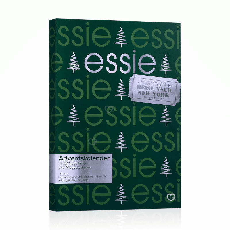 Essie Adventskalender 2025 mit 24 Nagellack- und Pflege-Überraschungen, inkl. 11 Full-Size und exklusiven US-Shades.
