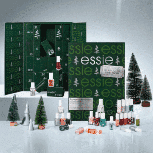 Essie Adventskalender 2025 mit 24 Nagellack- und Pflege-Überraschungen, inkl. 11 Full-Size und exklusiven US-Shades.