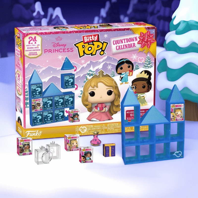 Funko POP Disney Princess Adventskalender 2025 mit 24 exklusiven Mini-Figuren, Ausstellungsstücken und festlichen Accessoires