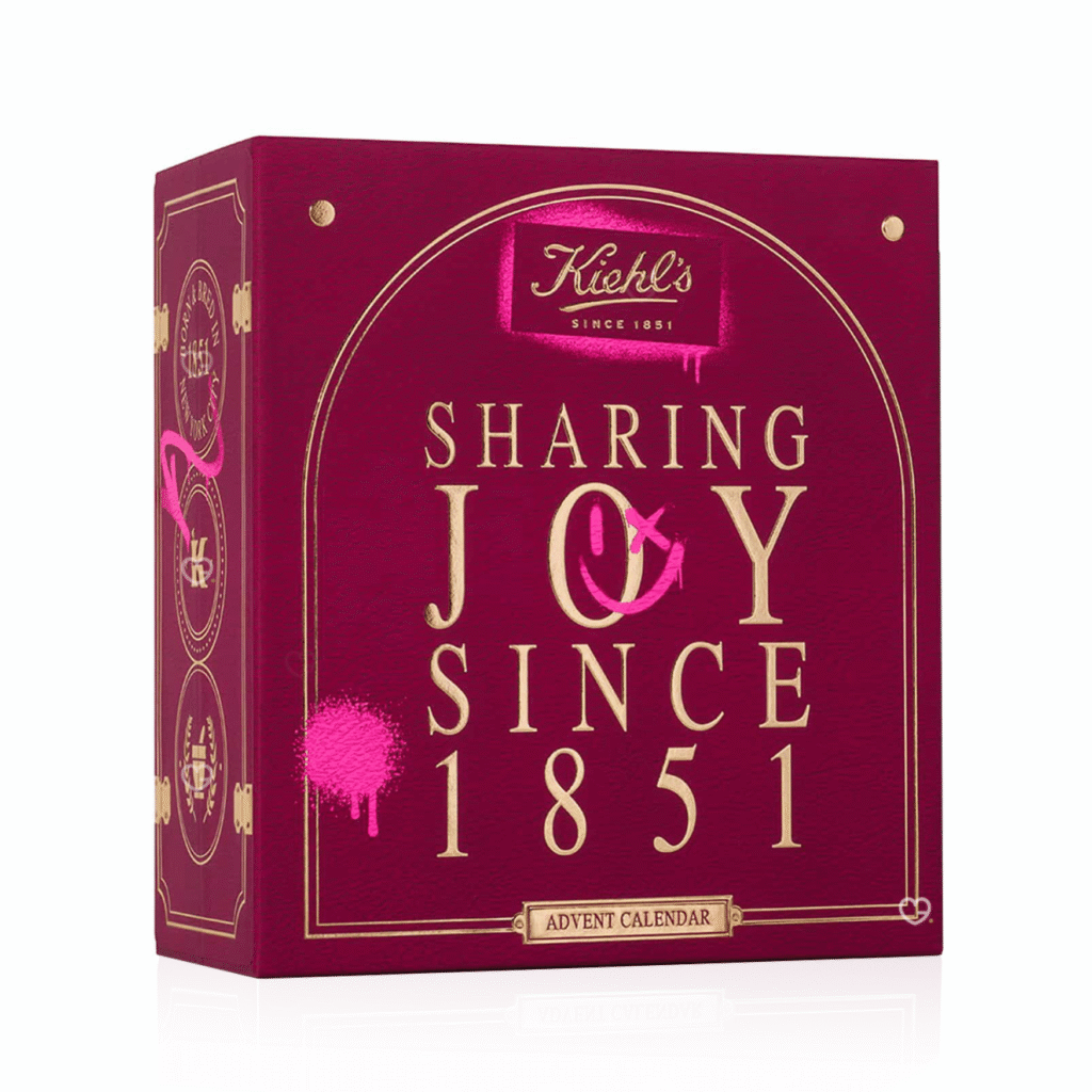 Kiehl’s Adventskalender 2025 mit 24 Hautpflege-Highlights wie Ultra Facial Cream und Seren in festlicher Geschenkbox.
