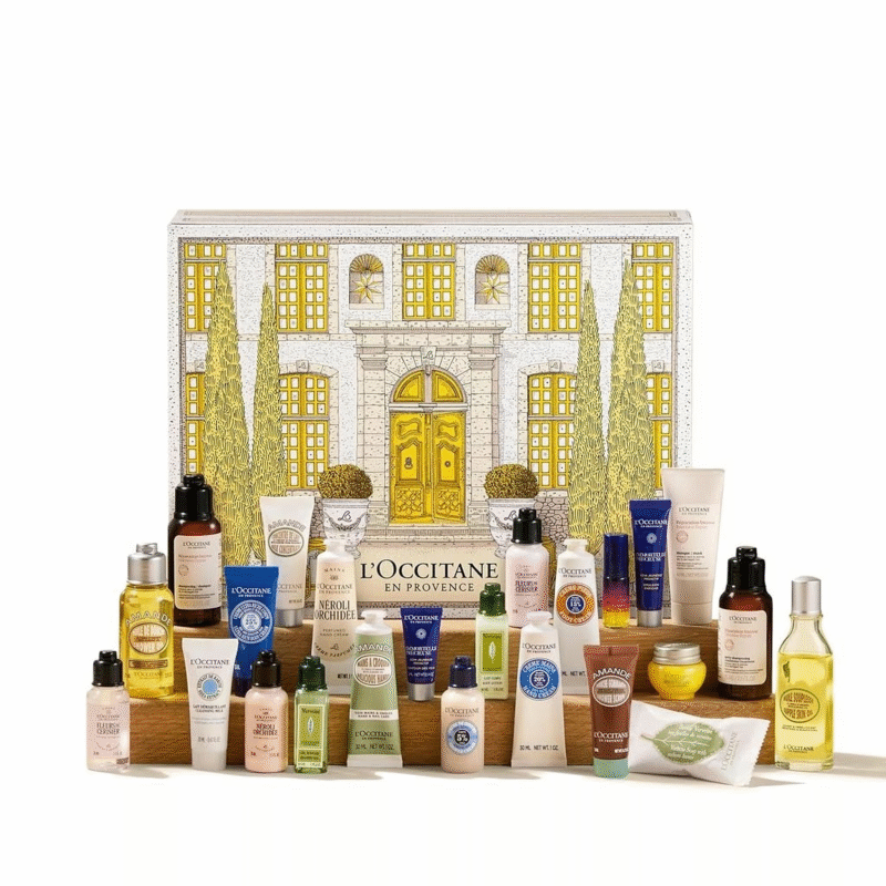 L’Occitane en Provence – klassisch Adventskalender 2025 mit 24 Beauty-Minis aus Haut-, Körper- und Haarpflege in festlicher Box.
