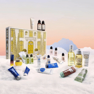 L’Occitane en Provence – klassisch Adventskalender 2025 mit 24 Beauty-Minis für Haut, Körper und Haar in festlicher Geschenkbox.