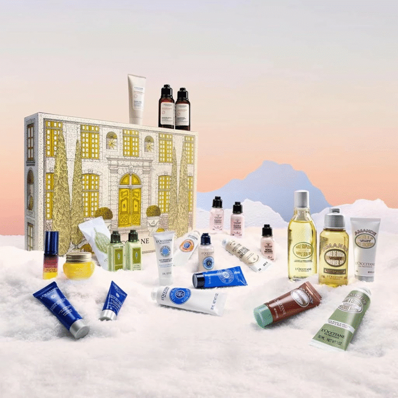 L’Occitane en Provence – klassisch Adventskalender 2025 mit 24 Beauty-Minis aus Haut-, Körper- und Haarpflege in festlicher Box.