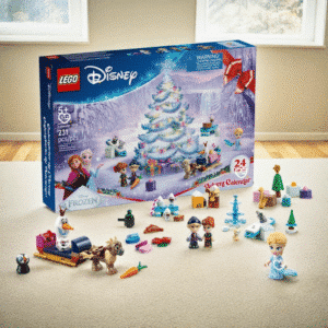 Lego Disney Adventskalender 2025 (43273) mit 24 Mini-Modellen, 5 Frozen-Figuren, Brettspiel und 231 Teilen für kreativen Spielspaß