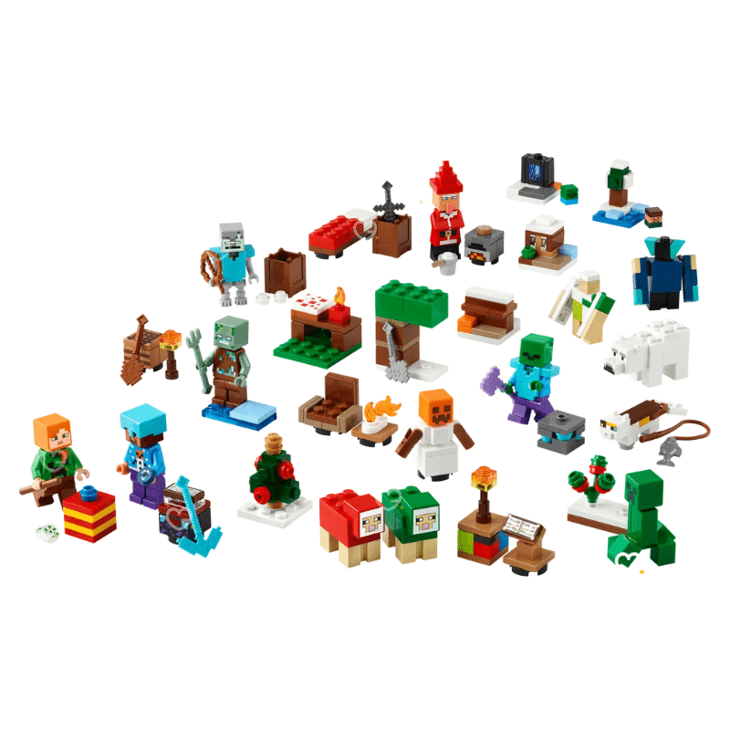Lego Minecraft (21280) Adventskalender 2025 mit 24 Türchen, 300 Teilen und festlichen Minifiguren für winterliche Bauszenen