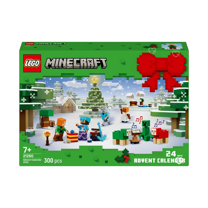 Lego Minecraft (21280) Adventskalender 2025 mit 24 Türchen, 300 Teilen und festlichen Minifiguren für winterliche Bauszenen