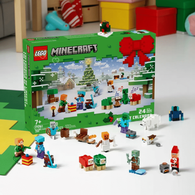 Lego Minecraft Adventskalender 2025 (21280) mit 24 Türchen, 300 Teilen und festlichen Minifiguren für winterliche Bauszenen