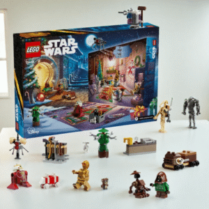 Lego Star Wars Adventskalender 2025 (75418) mit 263 Teilen, 24 Überraschungen und exklusiven Minifiguren wie BB-8 im Schneemannkostüm.