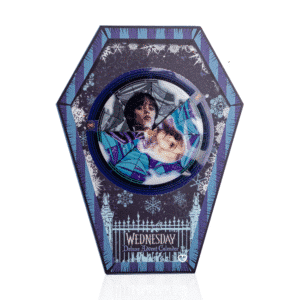 Wednsday Deluxe – Cineraplicas Adventskalender 2025 mit 24 Fanartikeln wie Schmuck, Figuren und Accessoires für Wednesday-Fans.