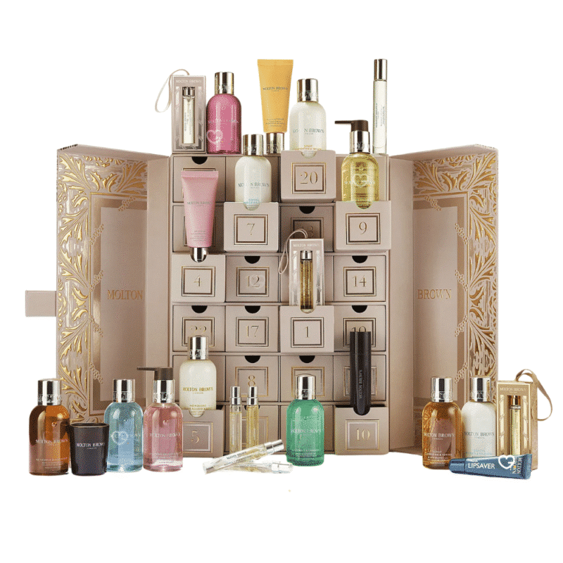 Molton Brown Adventskalender 2025 in edler Box mit 24 Luxus-Überraschungen aus Duft, Pflege und Home für die Adventszeit.
