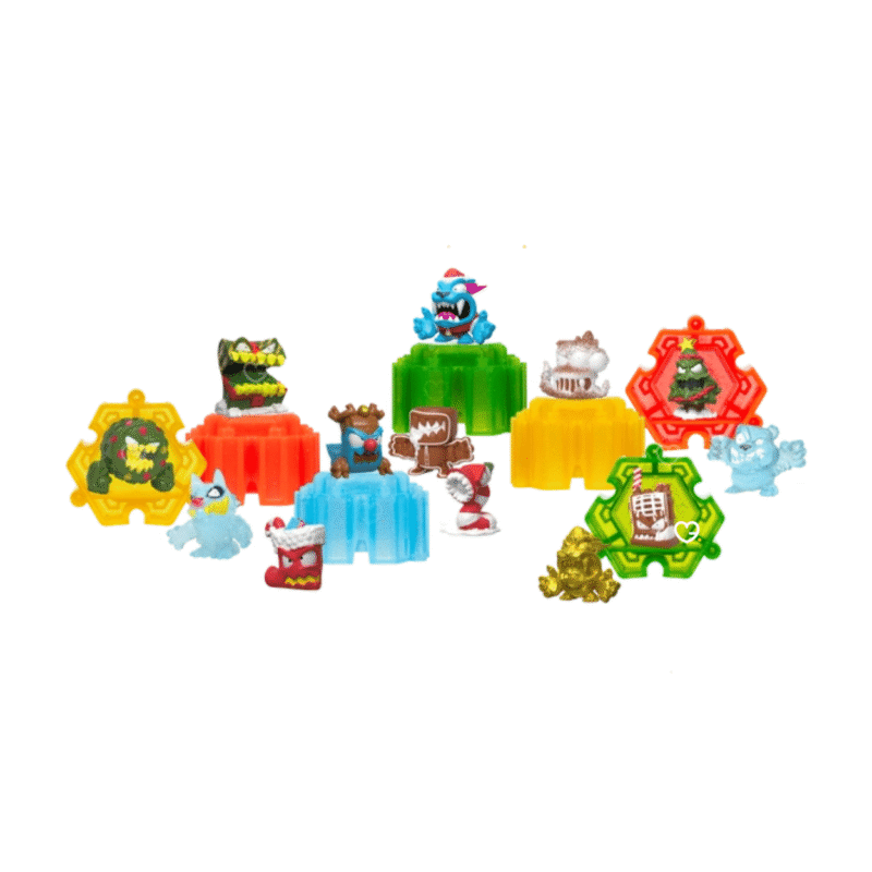MrBeast Hyper Fusion Adventskalender 2025 mit 24 Überraschungen, 14 Mini-Kreaturen, Stickern und festlichen Fusions-Kapseln.
