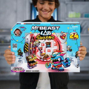MrBeast Hyper Fusion Adventskalender 2025 mit 24 Überraschungen, 14 Mini-Kreaturen, Stickern und festlichen Fusions-Kapseln.