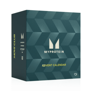Myprotein Adventskalender 2025 mit 25 Protein-Snacks, Supplements und festlichen Limited-Edition-Geschmacksrichtungen.