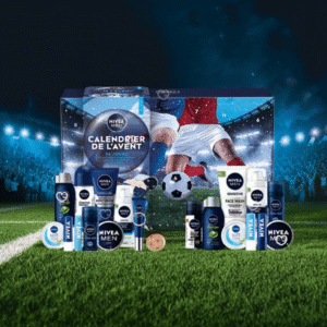 NIVEA Men Adventskalender 2025 mit 24 Pflegeprodukten und praktischen Goodies, festliche Box als Geschenk für Männer.