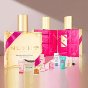 NUXE Adventskalender 2025 mit 24 Beauty-Überraschungen für Gesicht, Körper, Haare und ikonische Pflegeöle in festlicher Box.
