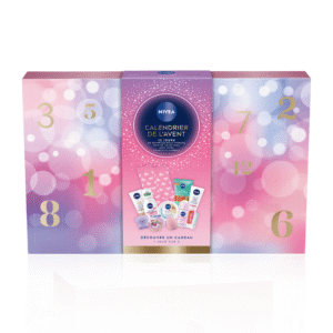 Nivea Jugend Adventskalender 2025 mit 12 Beauty-Überraschungen aus Pflegeprodukten und Accessoires in festlicher Box