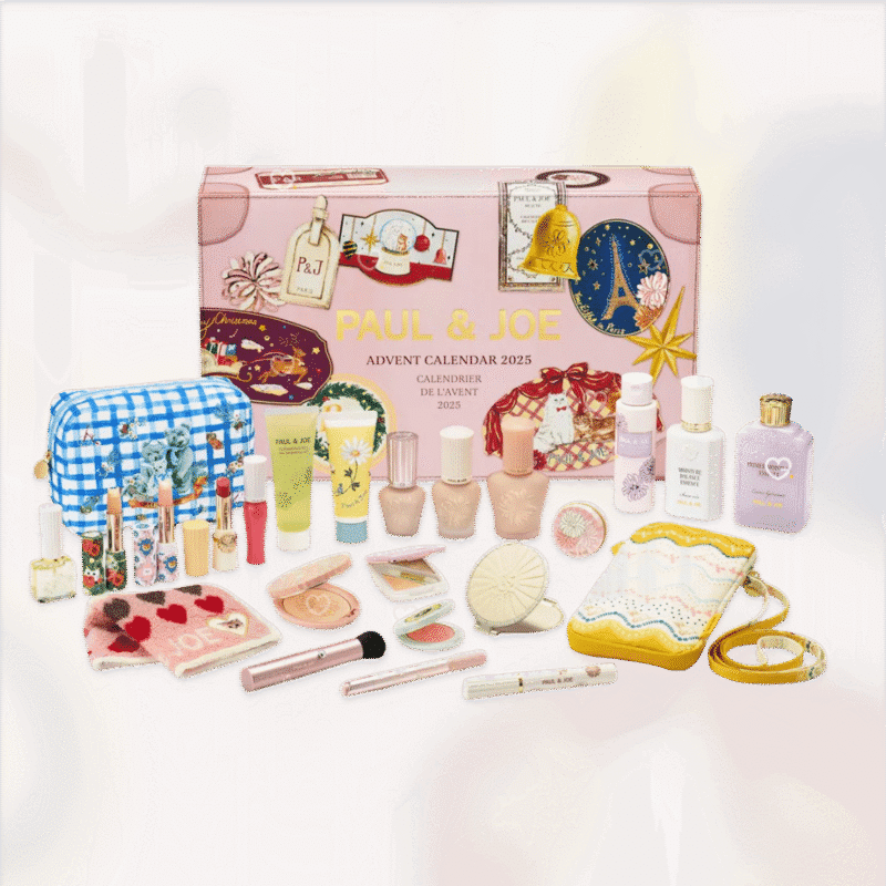 Paul and Joe Adventskalender 2025 mit 24 luxuriösen Beauty-Überraschungen aus Make-up, Pflege und Accessoires in limitierter Edition