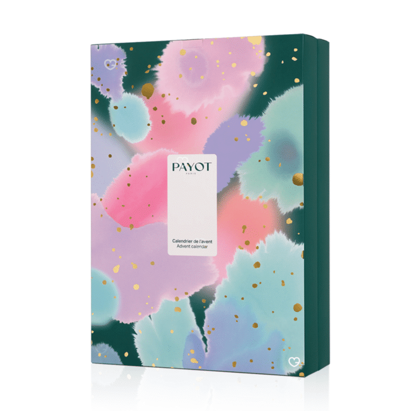 Payot Adventskalender 2025 mit 24 luxuriösen Pflegeprodukten für Gesicht, Körper und Haare in festlicher Box.