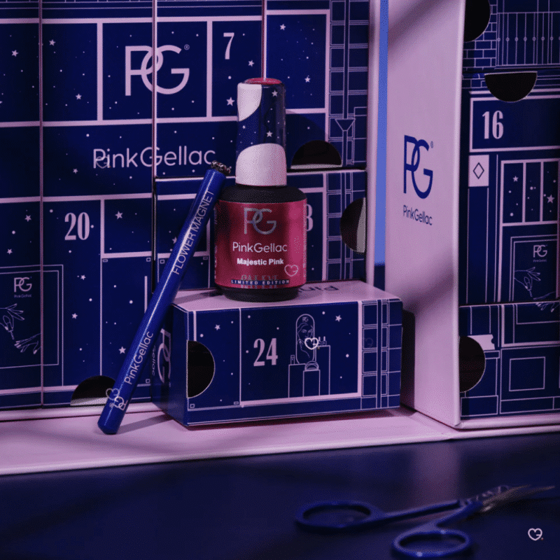 Pink Gellac Adventskalender 2025 mit 24 UV-Nagellacken, Cat Eye Farben, Nail Art Tools und Pflege für festliche Nagel-Looks