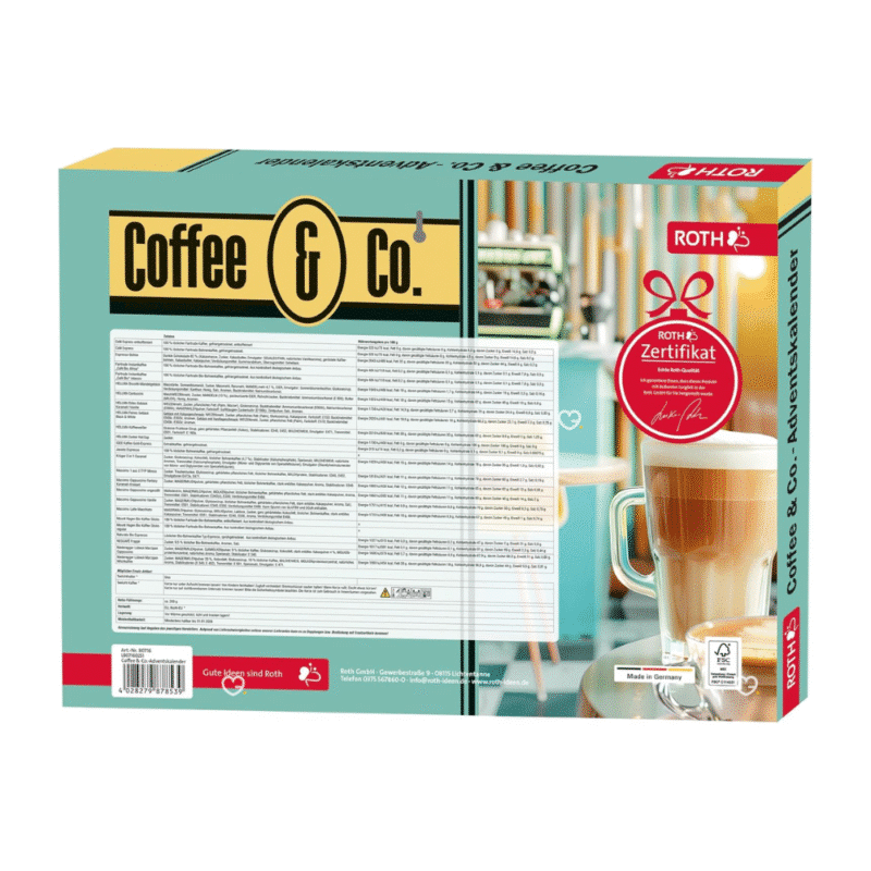 Roth kaffee Adventskalender 2025 mit 24 abwechslungsreiche Kaffeeüberraschungen