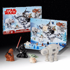 Star Wars MicroForce Adventskalender 2025 mit 18 Mini-Figuren, 6 Fahrzeugen und aufklappbarer Schneelandschaft zum Spielen