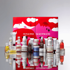 Susanne Kaufmann Adventskalender 2025 in eleganter Box mit 25 luxuriösen Naturkosmetik-Pflegeprodukten für Gesicht, Körper und Bad