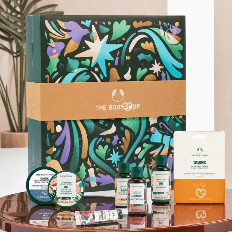The Body Shop Classik Adventskalender 2025 mit 24 Pflege-Highlights wie Duschgel, Body Butter, Handcreme und Gesichtsmasken