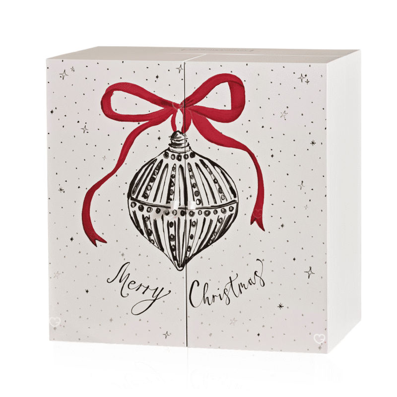 The White Company Adventskalender 2025 mit 25 luxuriösen Beauty- und Home-Produkten wie Düften, Kerzen und Pflege.